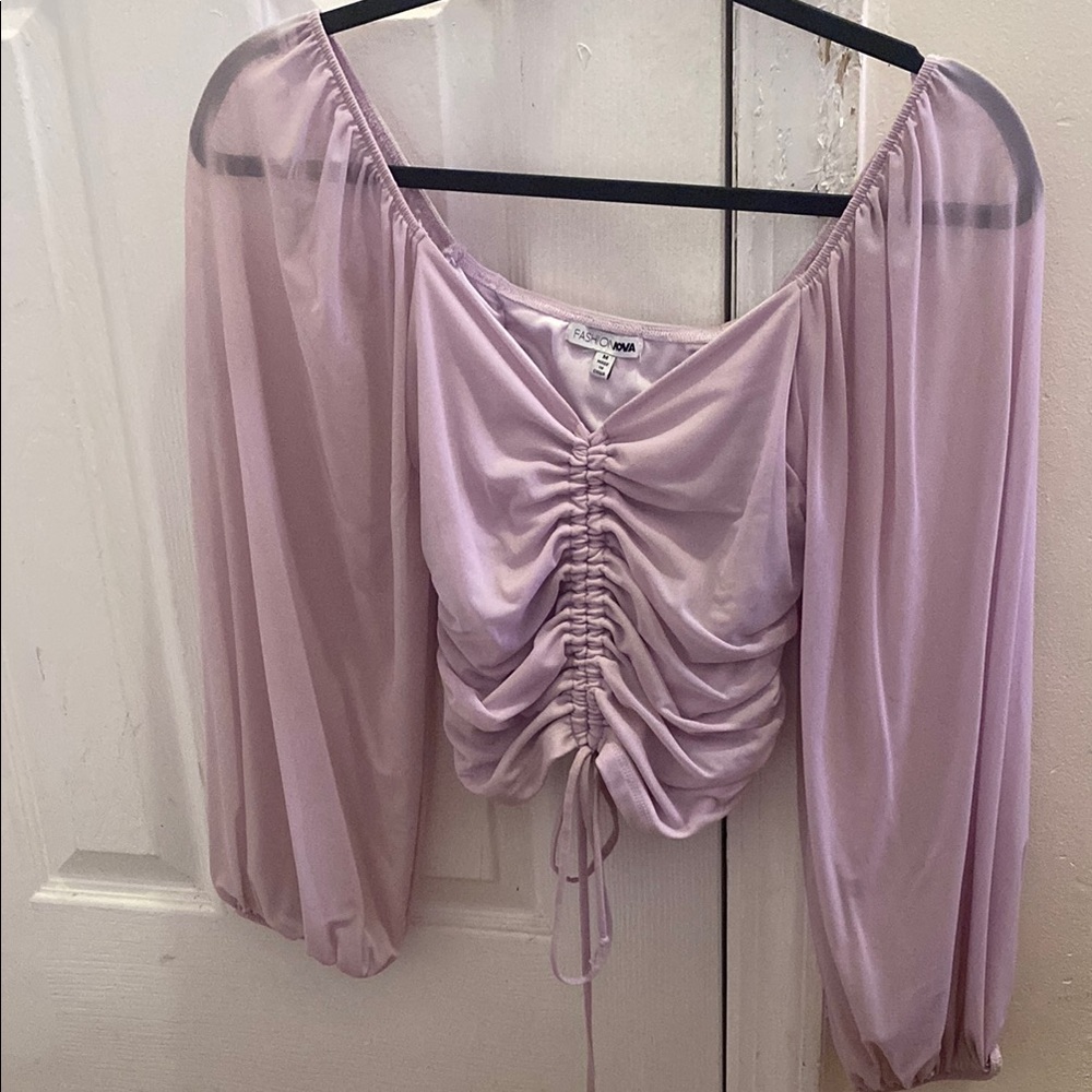 Elegant Ruched Lavender Top